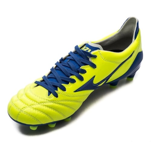 Mizuno Morelia Neo II Made in Japan FG Brazilian Spirit - Safety Yellow/True Blue